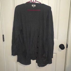 Old navy long line gray sweater (thin cardigan)